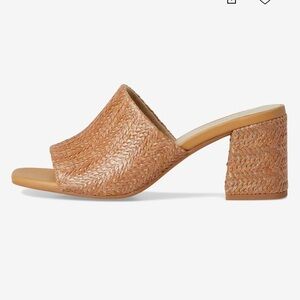 Seychelles Woven Tan Block Heel Mules